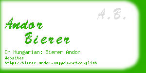 andor bierer business card